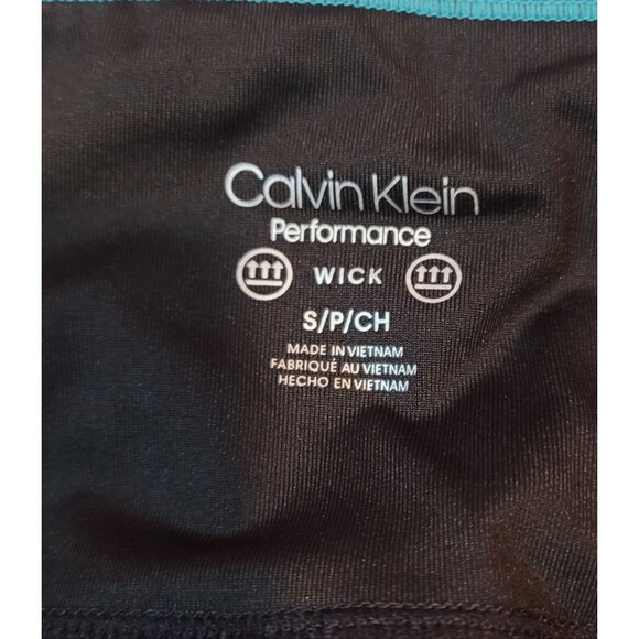 Calvin Klein Black Text Performance Wick Cropped Leggings Size Small - Picture 7 of 10
